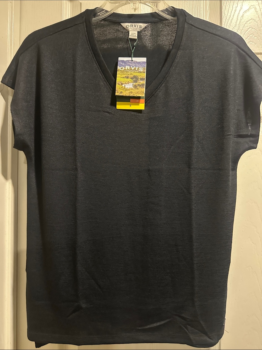 🆕 Orvis Classic Collection Short-Sleeve V-Neck Tunic Knit Top